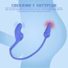 Эрекционное кольцо с анальным плагом Chisa Kissen Dally вибрирующее, синее вид 5