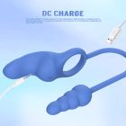 Эрекционное кольцо с анальным плагом Chisa Kissen Dally вибрирующее, синее вид 8