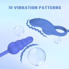 Эрекционное кольцо с анальным плагом Chisa Kissen Dally вибрирующее, синее вид 6