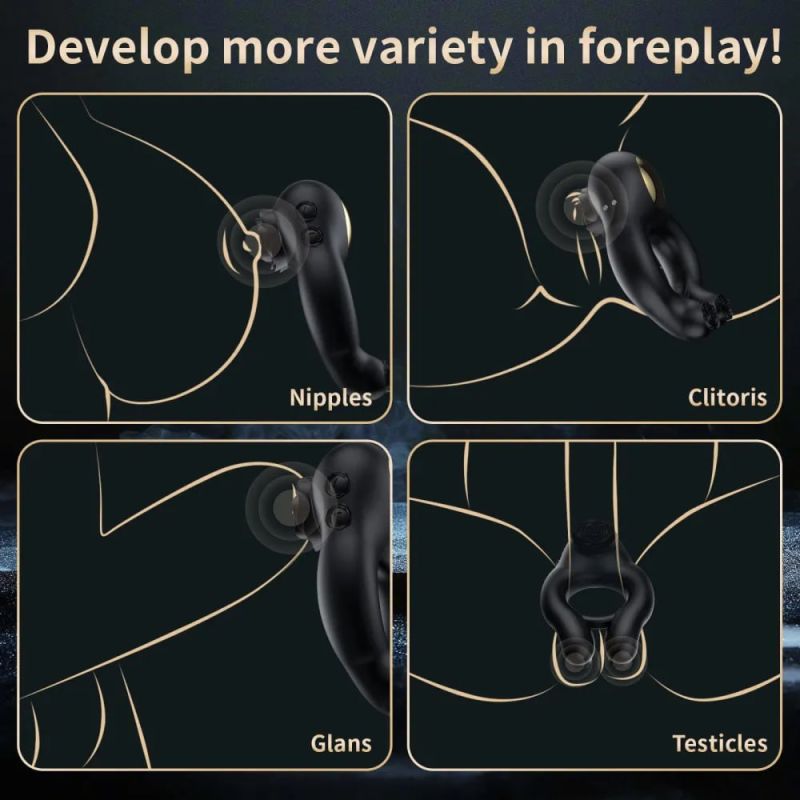 Кольцо эрекционное с дистанционным пультом BeYourLover ABE PENIS RING, черное вид 9