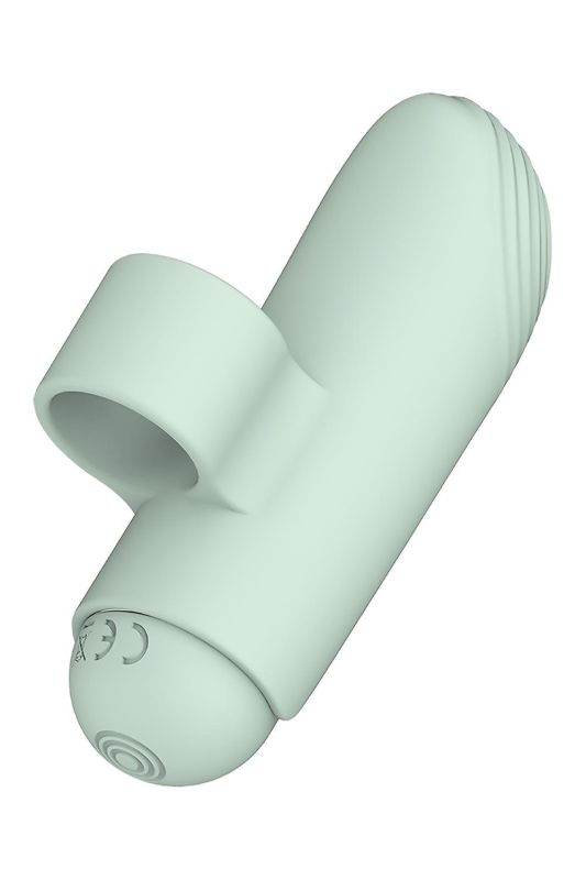 Эрекционное кольцо с вибропулей и вибратор на пальчик Dream Toys GLAM мятный вид 6