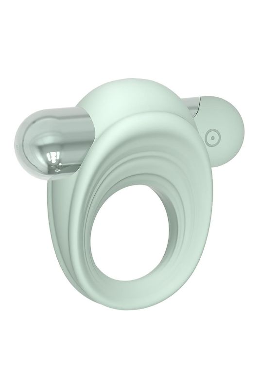 Эрекционное кольцо с вибропулей и вибратор на пальчик Dream Toys GLAM мятный вид 5
