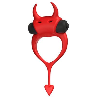 Ерекційне кільце у вигляді диявола Adrien Lastic Devol Cock Ring з вібрацією, червоне