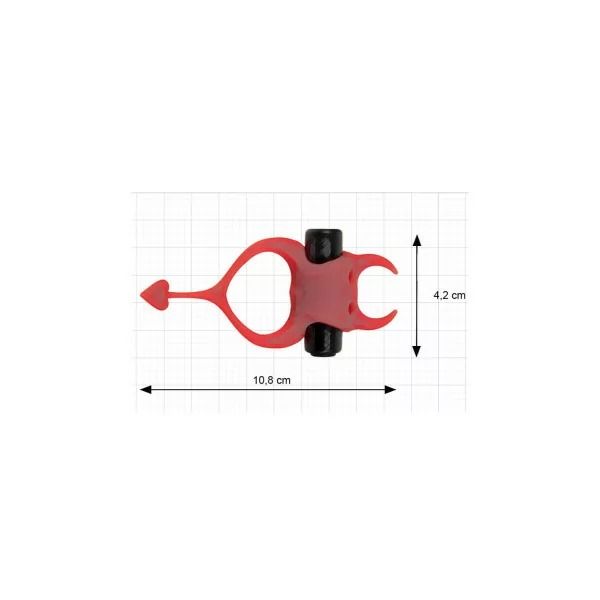 Ерекційне кільце у вигляді диявола Adrien Lastic Devol Cock Ring з вібрацією, червоне вид 5