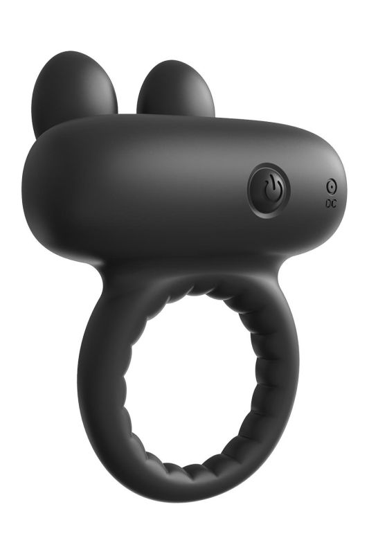 Ерекційне віброкільце Dreamtoys Ramrod Rabbit з вушками для клітора, чорне вид 7