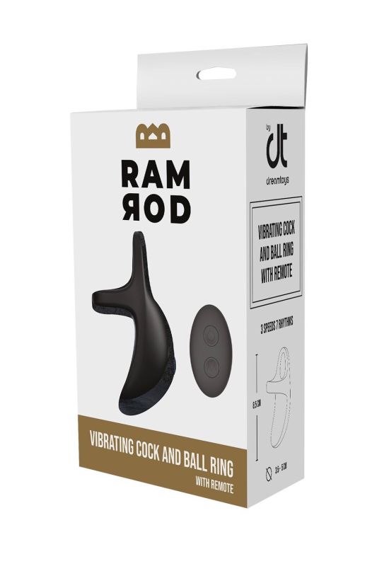 Ерекційне віброкільце Dreamtoys Ramrod з пультом, чорне вид 5