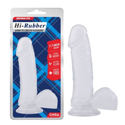 Фаллоимитатор с яичками Chisa Hi-Rubber Inch Dildo на присоске, прозрачный