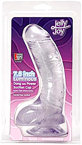 Фалоімітатор люмінесцентний реалістичний на присосці Dream Toys Jelly Joy Luminous прозорий вид 2