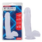 Фалоімітатор з яєчками Chisa Hi-Rubber 7.0 Inch Dildo на присосці, прозорий вид 2