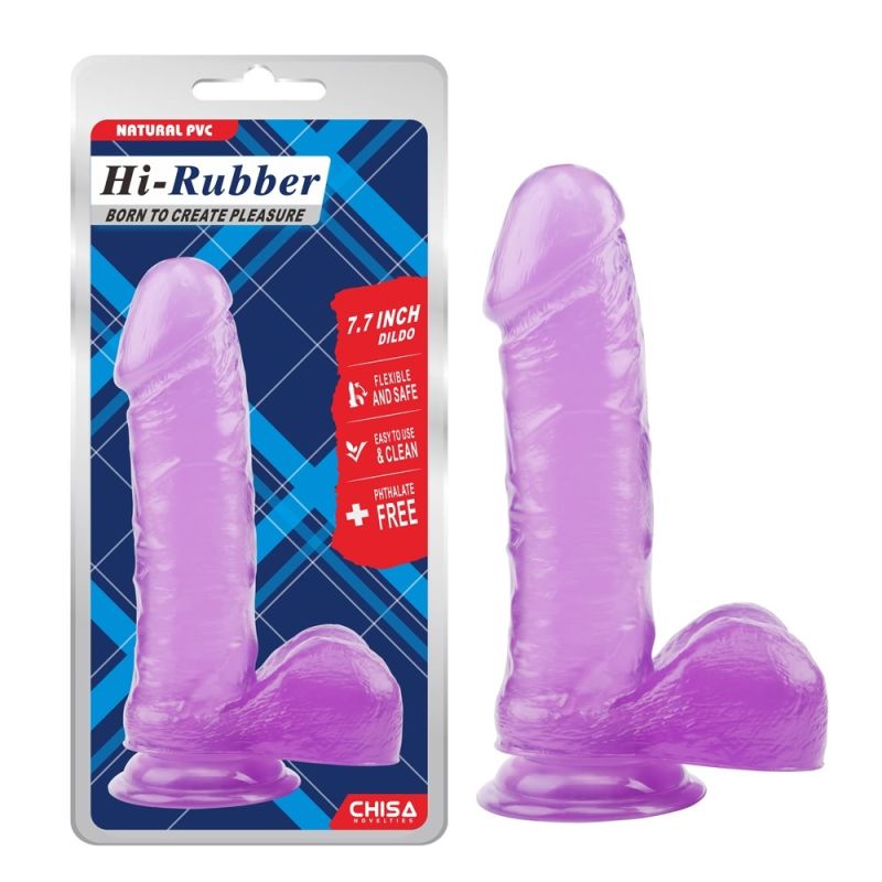 Фалоімітатор на присосці Chisa Hi-Rubber 7.7, фіолетовий вид 2