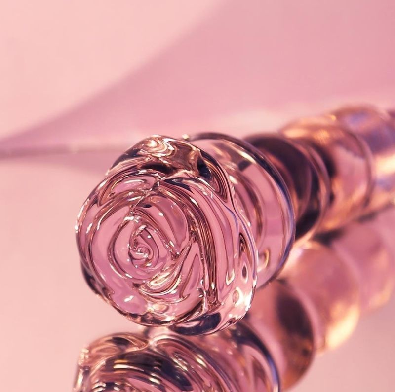 Фалоімітатор ялинка зі скла Dream Toys Glaze Glass у формі бутона троянди вид 5