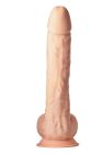 Фаллоимитатор гигантский реалистичный Dreamtoys Real Love на присоске с мошонкой, бежевый вид 5