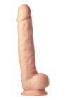 Фаллоимитатор гигантский реалистичный Dreamtoys Real Love на присоске с мошонкой, бежевый вид 3