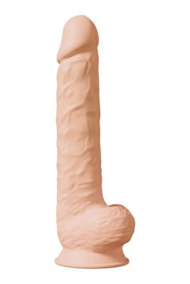 Фаллоимитатор гигантский реалистичный Dreamtoys Real Love на присоске с мошонкой, бежевый