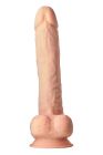 Фаллоимитатор гигантский реалистичный Dreamtoys Real Love на присоске с мошонкой, бежевый вид 4
