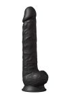Фаллоимитатор гигантский реалистичный Dreamtoys Real Love на присоске с мошонкой, черный вид 2