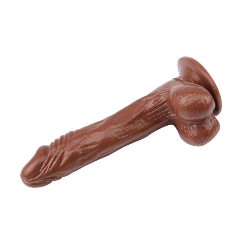 Фаллоимитатор реалистичный с мошонкой Chisa Ballsy Super Cock James Deen на присоске, коричневый вид 5