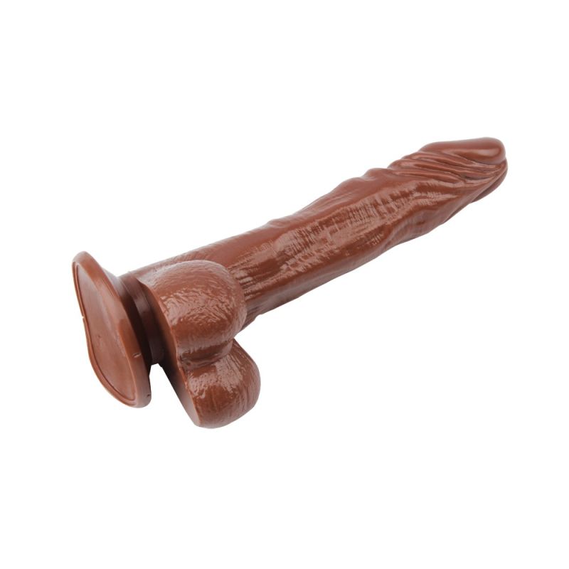 Фаллоимитатор реалистичный с мошонкой Chisa Ballsy Super Cock James Deen на присоске, коричневый вид 6