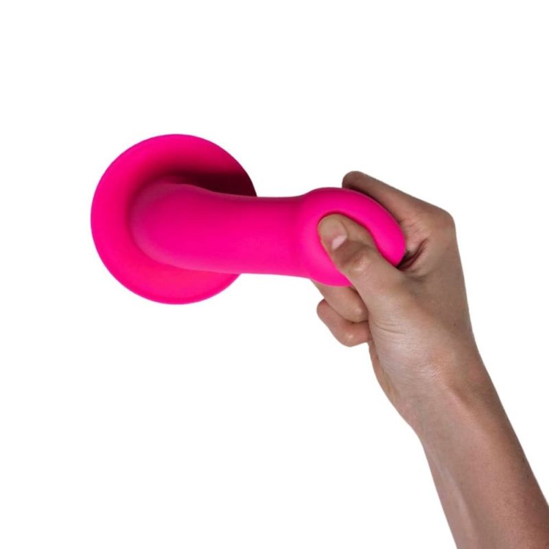 Фаллоимитатор термореактивный Adrien Lastic Hitsens 2 двойной плотности, на присоске, розовый вид 4