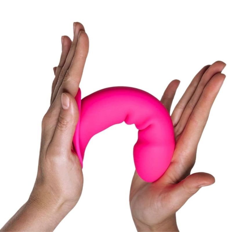 Фалоімітатор термореактивний Adrien Lastic Hitsens 2 подвійний щільності, на присосці, рожевий вид 5