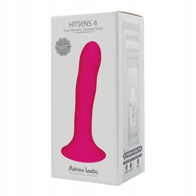 Фалоімітатор термореактивний Adrien Lastic Hitsens 4 на присосці, рожевий вид 5