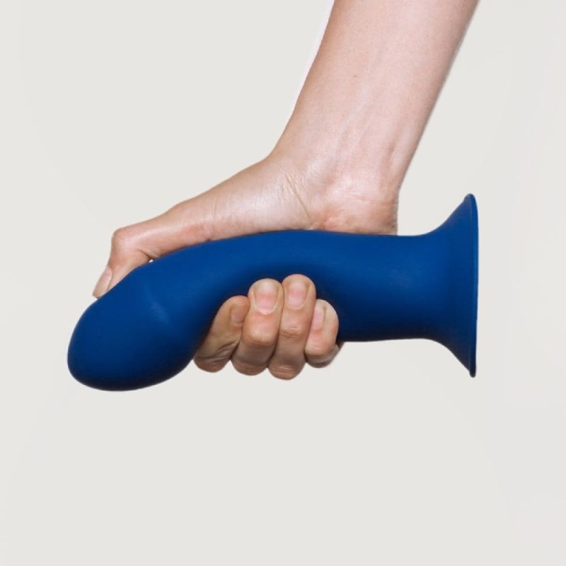 Фалоімітатор термореактивний Adrien Lastic Hitsens 1 на присосці, синій вид 4