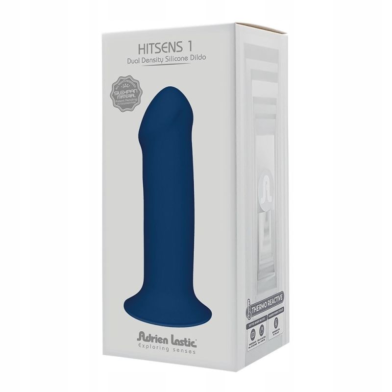 Фалоімітатор термореактивний Adrien Lastic Hitsens 1 на присосці, синій вид 6