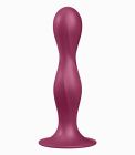Фалоімітатор вагінально-анальний з обтяженими кульками Satisfyer Double Ball-R, бордовий вид 2