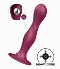 Фалоімітатор вагінально-анальний з обтяженими кульками Satisfyer Double Ball-R, бордовий вид 3