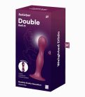 Фалоімітатор вагінально-анальний з обтяженими кульками Satisfyer Double Ball-R, бордовий вид 5