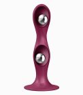 Фалоімітатор вагінально-анальний з обтяженими кульками Satisfyer Double Ball-R, бордовий вид 4