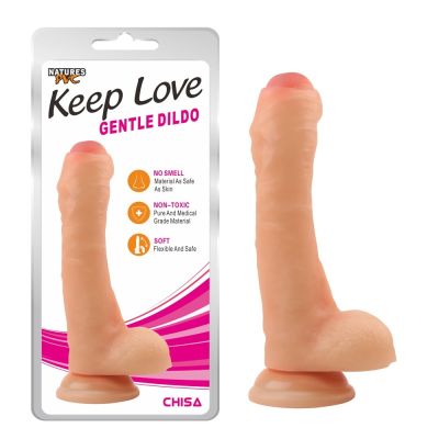 Фаллоимитатор с закрытой головкой Chisa Keep Love на присоске, телесный
