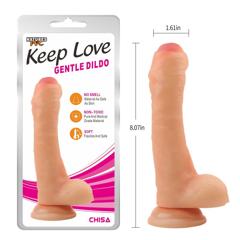 Фалоімітатор із закритою головкою Chisa Keep Love на присосці, тілесний вид 7