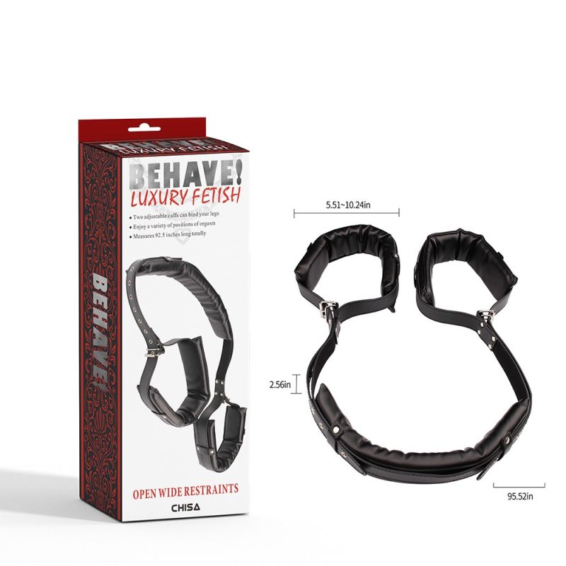 Фіксатори широкі Chisa Behave!Open Wide Restraints, чорні вид 8