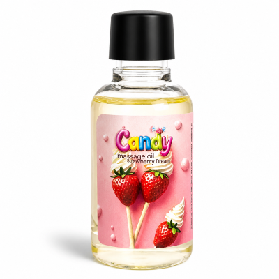 Олія масажна Candy з ароматом Полуниці зі вершками, 50 мл