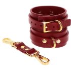 Фіксатори на стегна з наручниками та карабінами Taboom, червоні, із золотистою фурнітурою вид 5