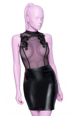 Сукня з декоративною вишивкою Noir Handmade F222 чорна, XL