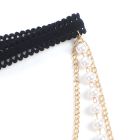 Гартер на ніжку Star Night з підвісками із золотистих ланцюжків та ряду перлин, One Size вид 5