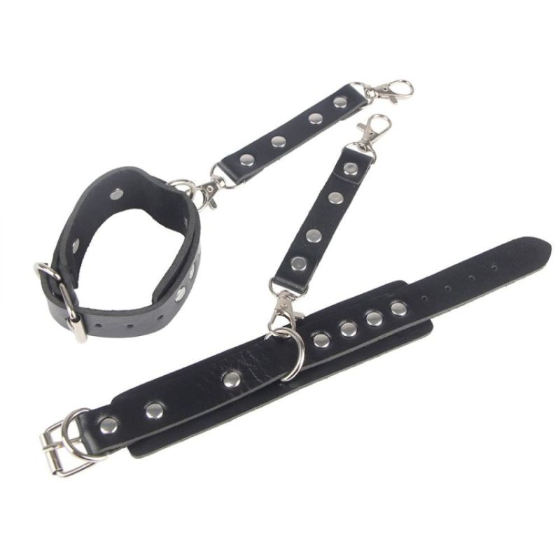 Гартери з наручниками Star Night Sexy Bondage з екошкіри, чорні, One Size вид 5