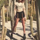 Гартери-шорти на стегна Maze, веганська шкіра, бежеві, One Size вид 4