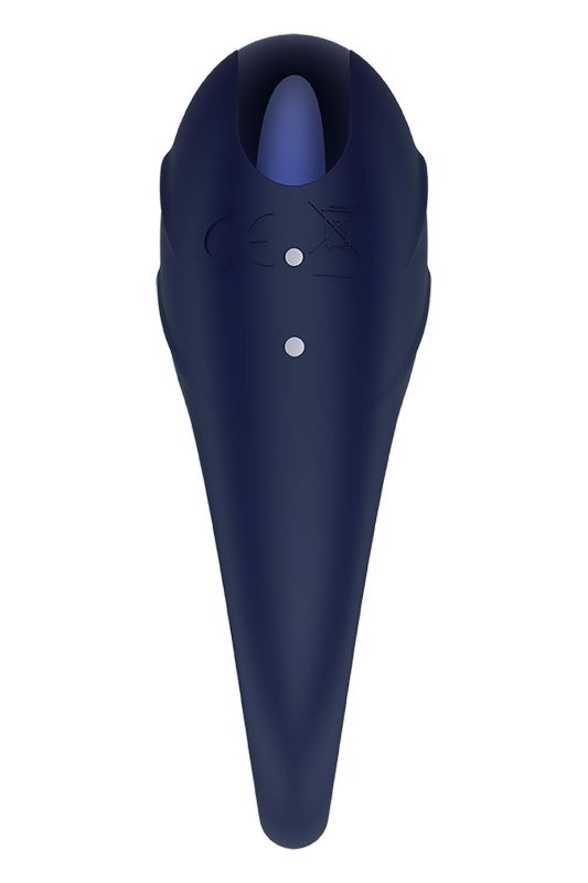 Гламурне вібраційне кільце для пеніса Dream Toys Glam синє вид 6