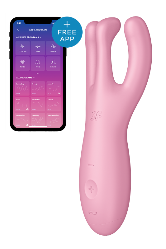 Гнучкий смарт-вібратор Satisfyer Threesome 4 Connect App рожевий вид 2