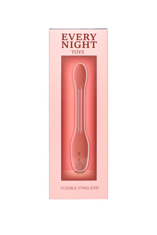Гнучкий вібратор для пар Every Night Toys Flexible з двома моторчиками, червоний вид 7