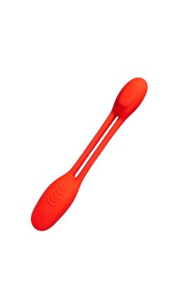 Гибкий вибратор для пар Every Night Toys Flexible с двумя моторчиками, красный