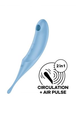 Гібридний вакуумний вібратор із точковою стимуляцією Satisfyer Twirling Pro, блакитний
