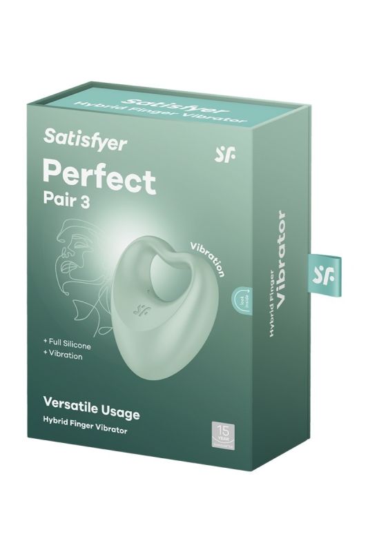 Гібридний вібратор Satisfyer Perfect Pair 3 (ерекційне кільце, вібратор на палець) у формі Серця вид 6