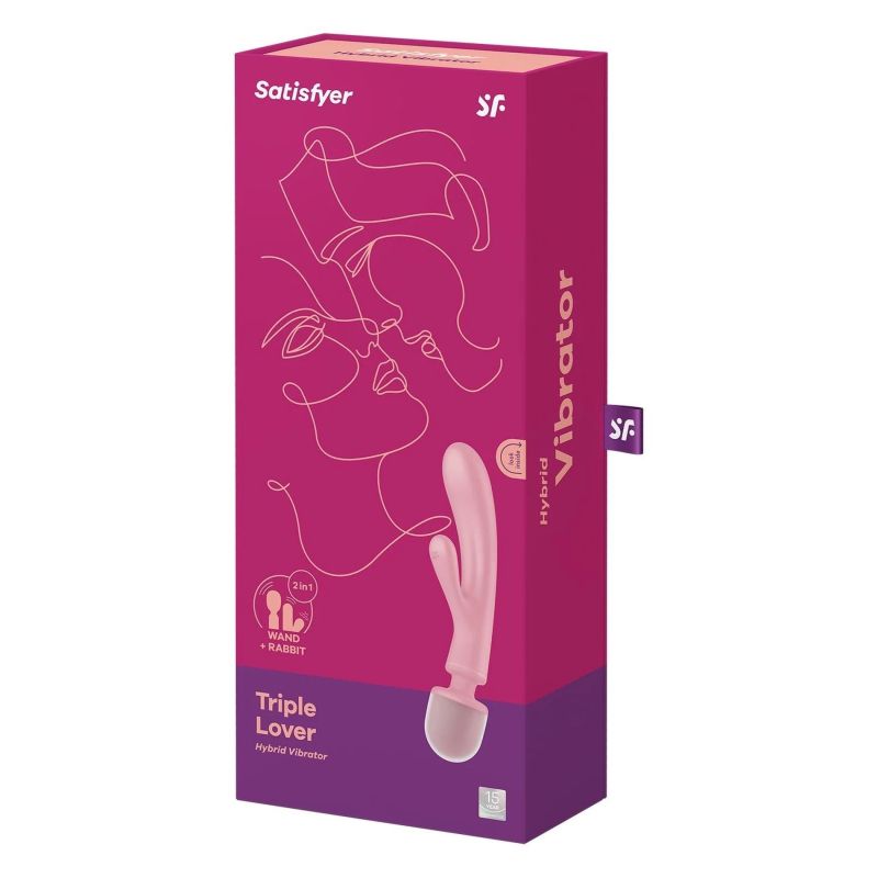 Гібридний вібратор Мікрофон-Кролик Satisfyer Triple Lover, рожевий вид 5