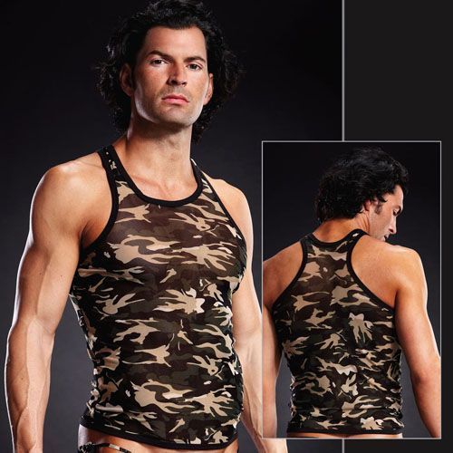Майка мужская в стиле милитари Blue Line Pro-Mesh Racerback Tank Camouflage хаки, S/M вид 3