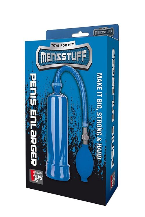 Вакуумна помпа із грушею Dream Toys MenzStuff Penis Enlarger для збільшення пеніса, синя вид 2