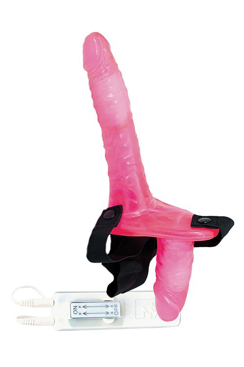 Подвійний страпон жіночий з поясом NMC JoyRide Duo рожевий вид 2